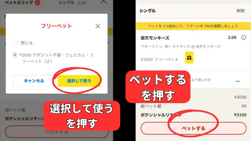 甲子園(高校野球)に賭けられるブックメーカー遊雅堂でのベットの仕方を説明した画像②